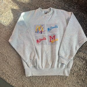 Vintage McDonalds Crew Member Sweatshirt Large Signal Sport Made In USA Gray